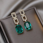 Pendientes Colgantes de Esmeralda para Mujer