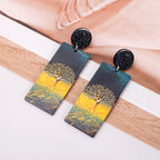 Pendientes Colgantes de Acrílico Árbol de la Vida