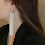 Pendientes Colgantes de Cadenas Plateadas para Mujer