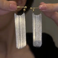 Pendientes Colgantes de Cadenas Plateadas para Mujer