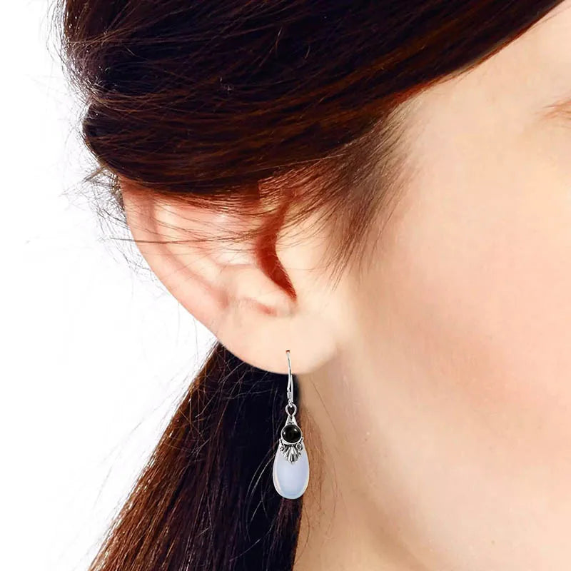Pendientes Colgantes con Circonita Piedra de Luna 2