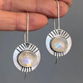 Pendientes Colgantes Étnicos con Piedra de Luna