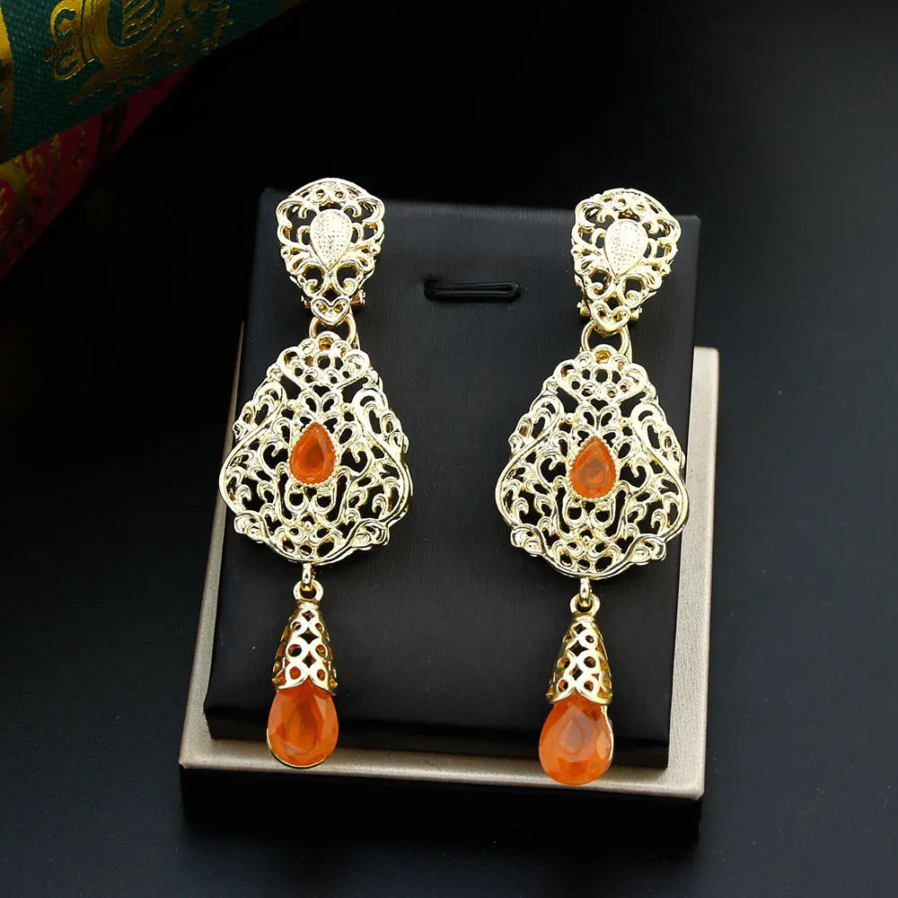 Pendientes Colgantes Étnicos Orientales naranja