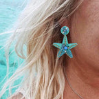 Pendientes Colgantes Estrella de Mar con Concha