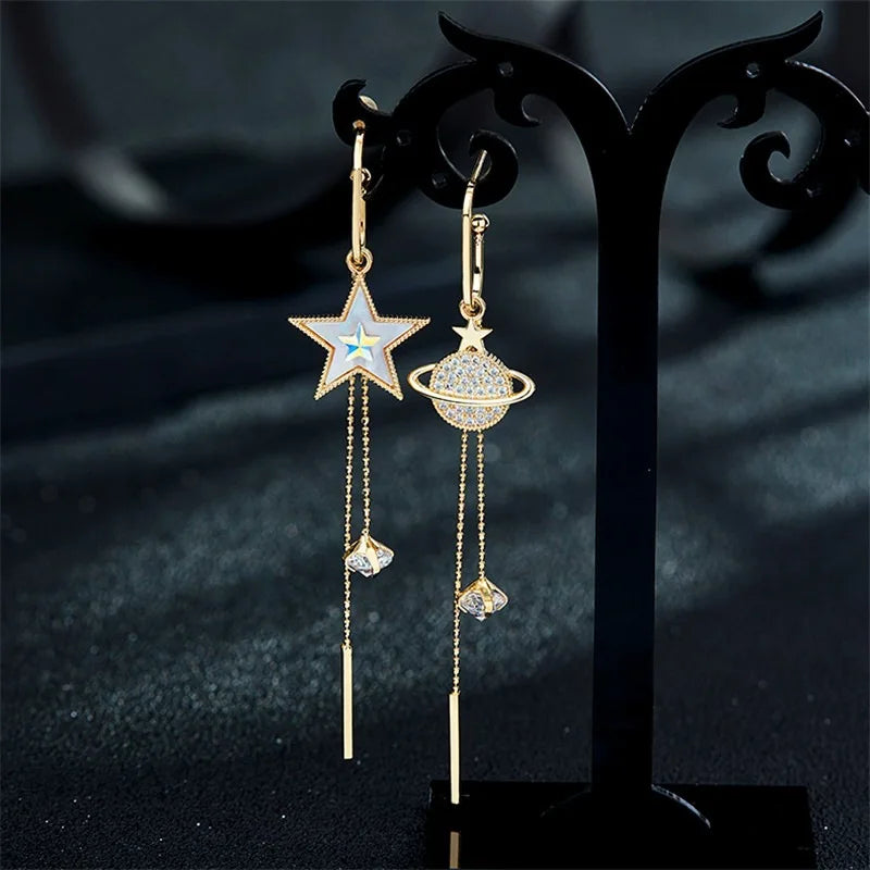 Pendientes Colgantes Estrella y Planeta