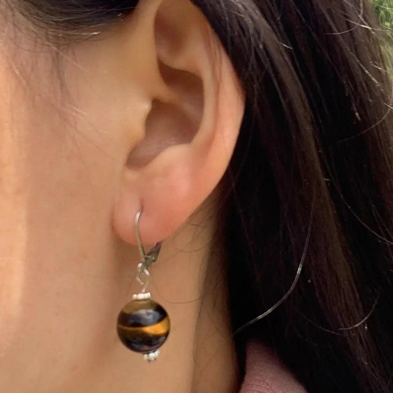 Pendientes Colgantes para Mujer Ojo de Tigre