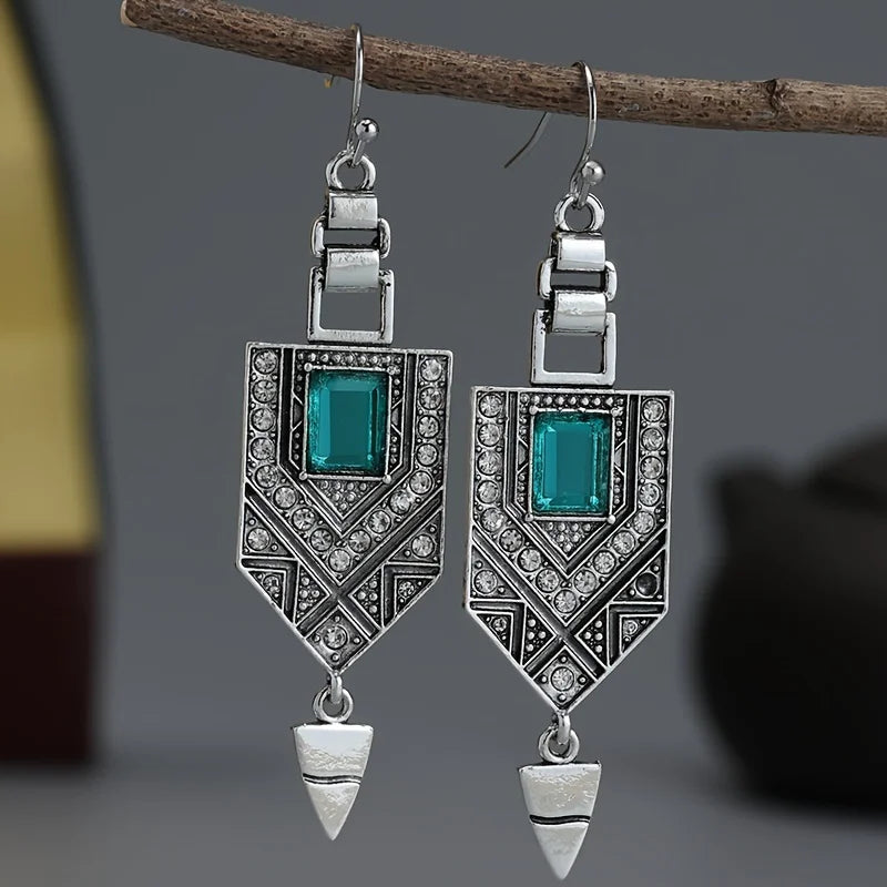 Pendientes Colgantes de Mujer de Estilo Étnico plata