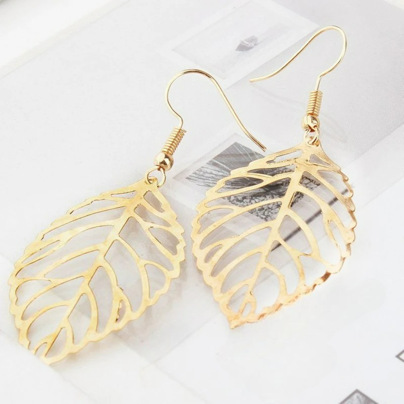 Pendientes Colgantes Hojas de Laurel oro