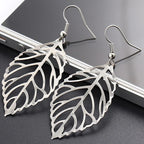 Pendientes Colgantes Hojas de Laurel plata