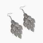 Pendientes Colgantes de Hojas para Mujer plata