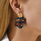 Pendientes Colgantes Flor Colorida