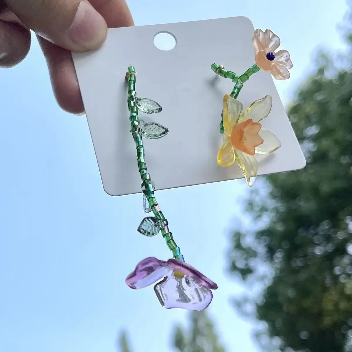 Pendientes Colgantes Flor Estilo Bohemio