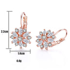 Pendientes Colgantes Flor de Circonio oro rosa