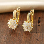 Pendientes Colgantes Flor de Circonio oro B