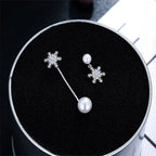 Pendientes Colgantes Copo de Nieve Plata para Mujer