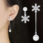 Pendientes Colgantes Copo de Nieve Plata para Mujer