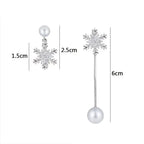 Pendientes Colgantes Copo de Nieve Plata Mujer