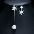 Pendientes Colgantes Copo de Nieve Plata para Mujer