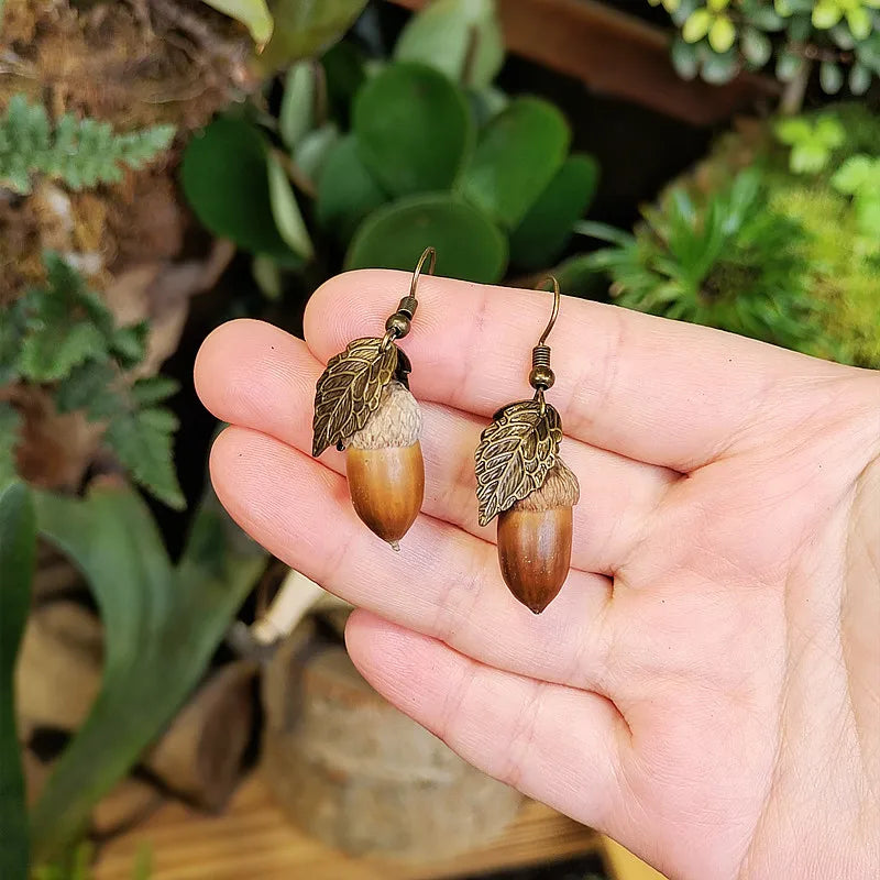 Pendientes Colgantes de Borla de Madera