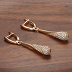 Pendientes Colgantes de Gota de Agua con Circonio para Mujer
