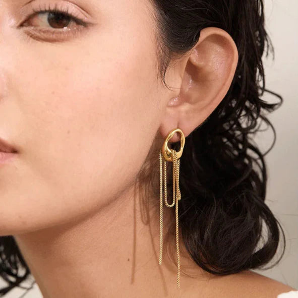 Pendientes Colgantes Gota de Agua para Mujer oro