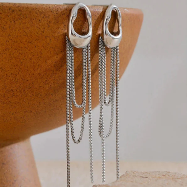 Pendientes Colgantes Gota de Agua para Mujer plata