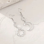Pendientes Colgantes Luna y Sol plata