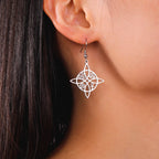 Pendientes Colgantes Nudo de Bruja de Protección Mujer Wicca plata