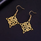 Pendientes Colgantes Nudo de Bruja de Protección Mujer Wicca oro