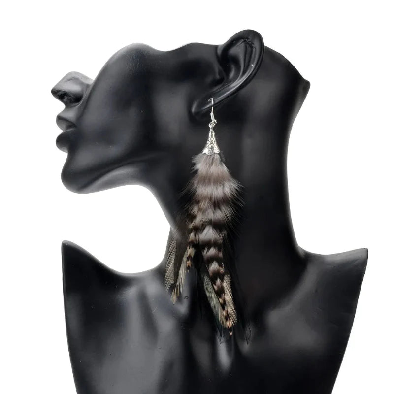 Pendientes Colgantes Plumas de Faisán