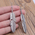 Pendientes Colgantes de Plumas para Mujer plata