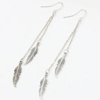 Pendientes Colgantes Plumas de plata