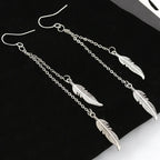 Pendientes Colgantes Plumas de plata