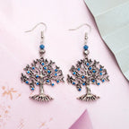 Pendientes Colgantes para Mujer Árbol de la Vida azul