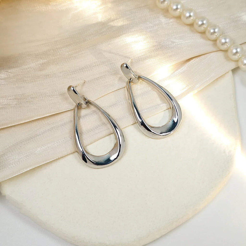 Pendientes Colgantes Retro Gota de Agua plata