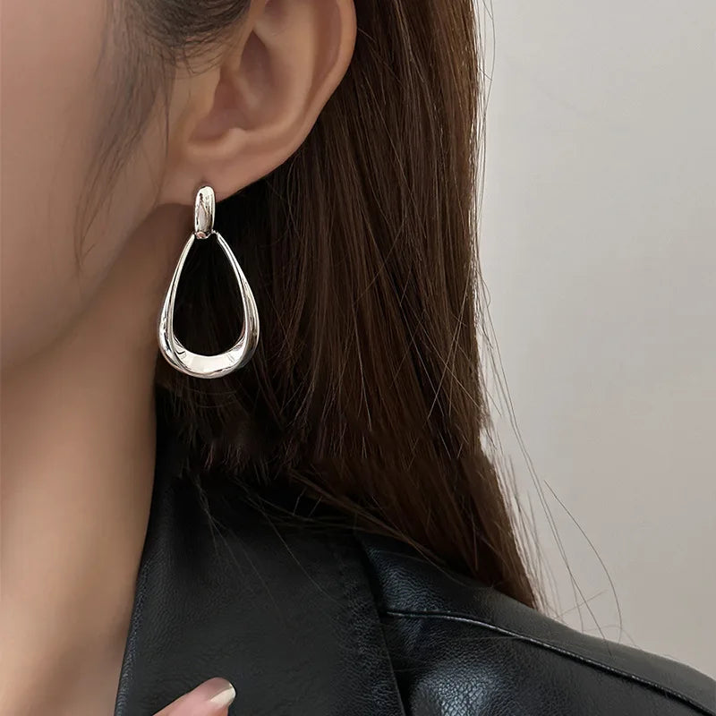 Pendientes Colgantes Retro Gota de Agua plata