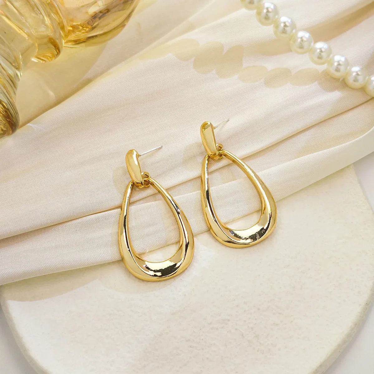Pendientes Colgantes Retro Gota de Agua oro