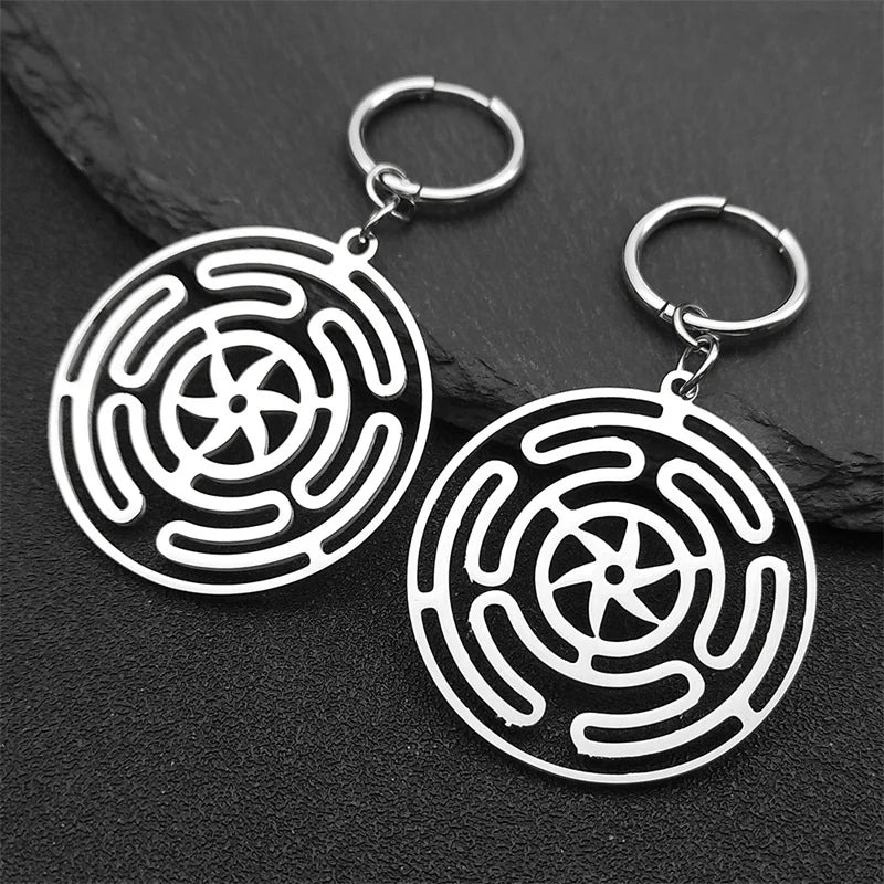 Pendientes Colgantes Rueda de Hécate Strophalos Mujer