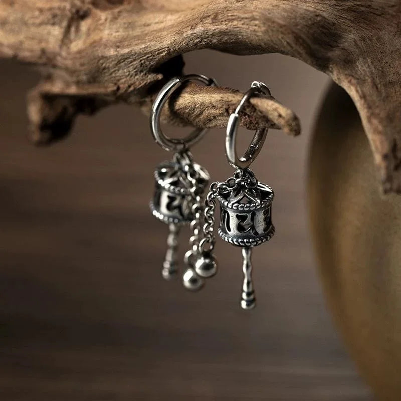Pendientes Colgantes Rueda de Oración budista