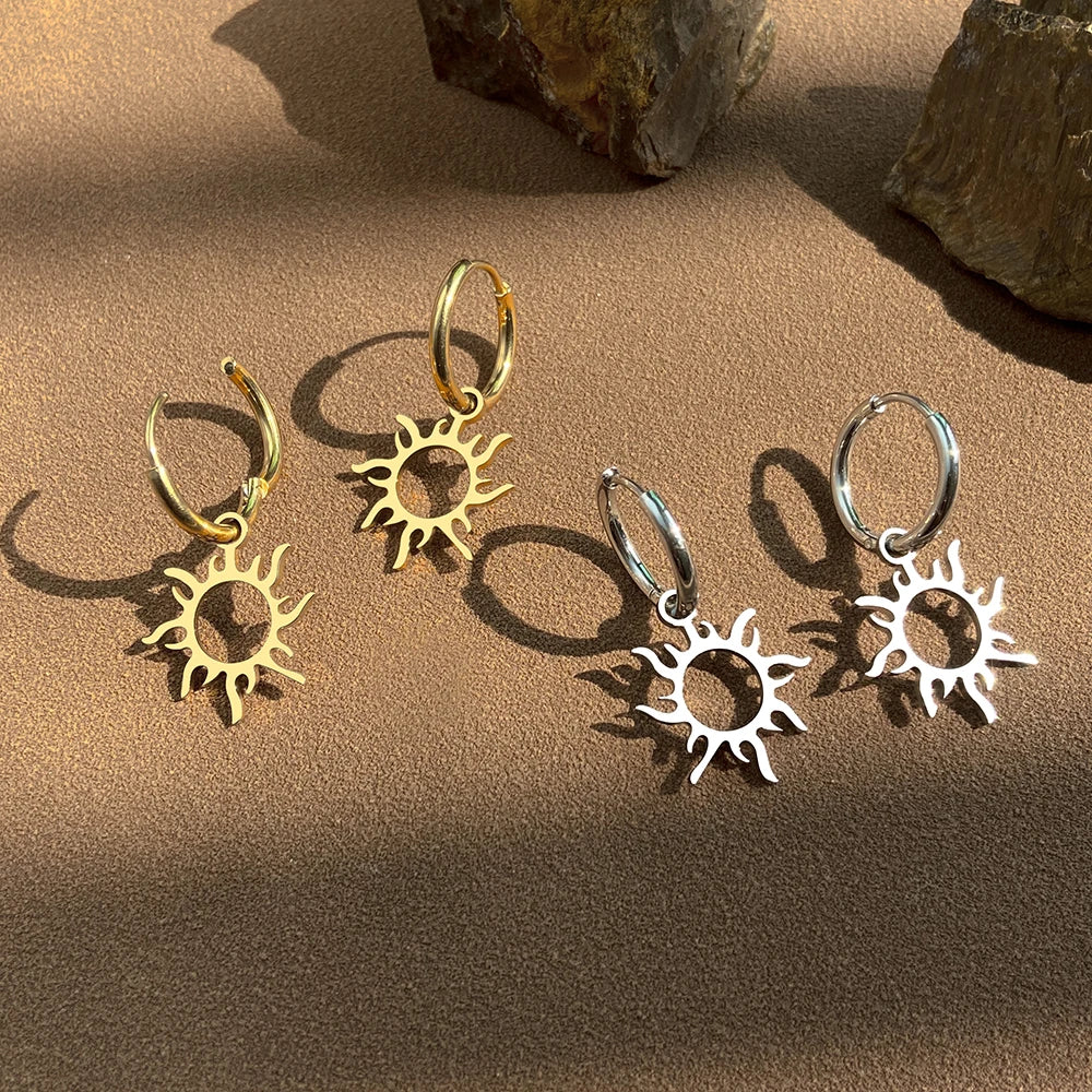 Pendientes Sol Astro Oro o Plata
