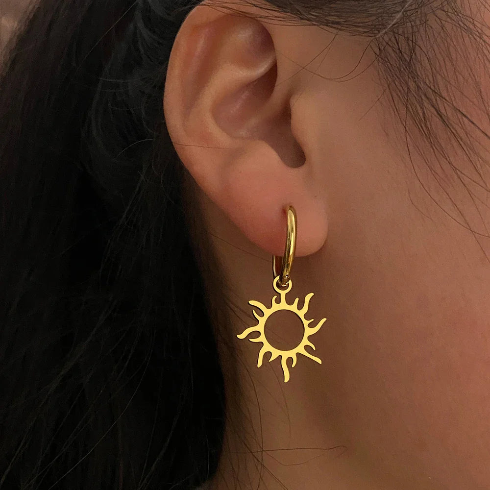 Pendientes Sol Astro Oro o Plata Oro