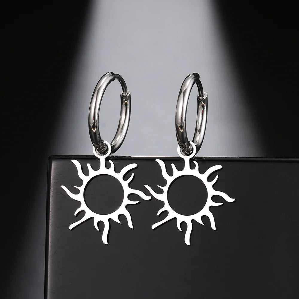 Pendientes Sol Astro Oro o Plata plata