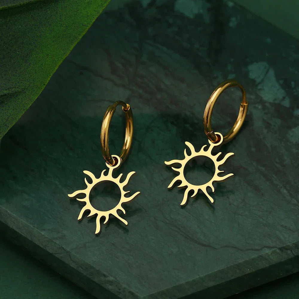 Pendientes Sol Astro Oro o Plata oro