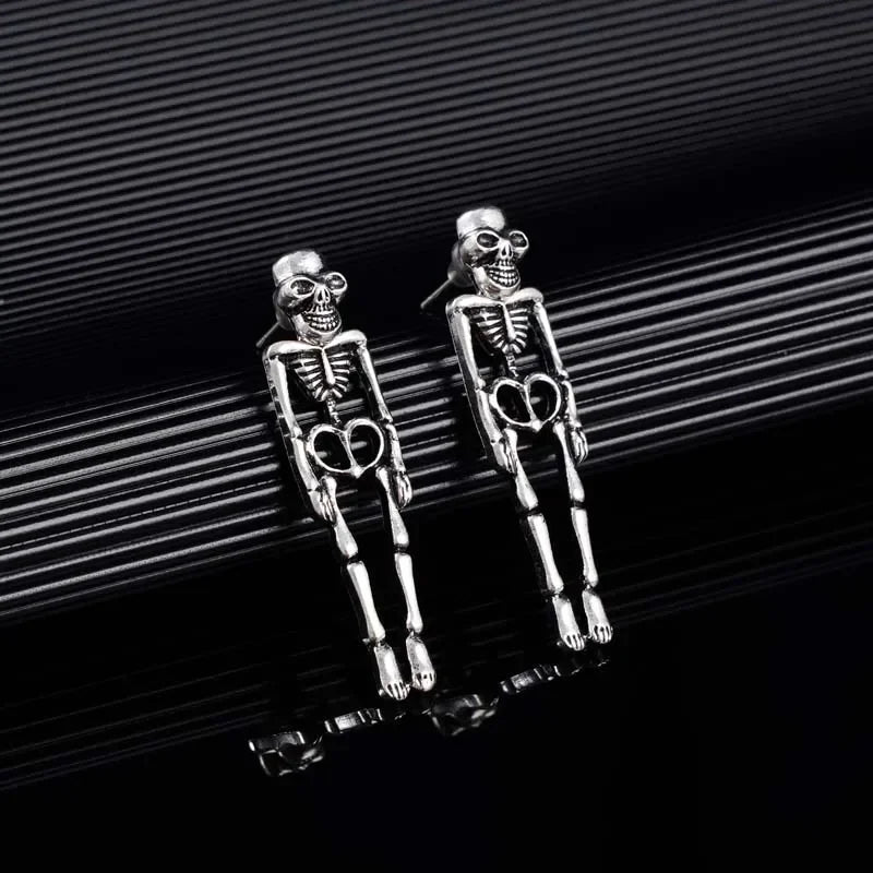 Pendientes Colgantes Esqueleto plata