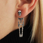 Pendientes Colgantes Esqueleto plata