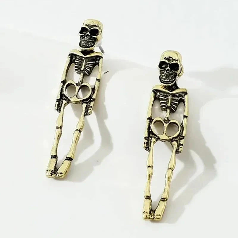 Pendientes Colgantes Esqueleto oro