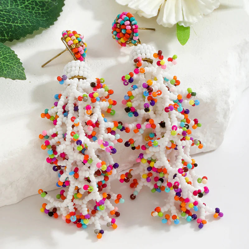Pendientes Colgantes Estilo Bohemio Coral