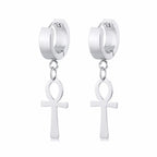 Pendientes Colgantes Estilo Egipcio Cruz de Ankh en plata