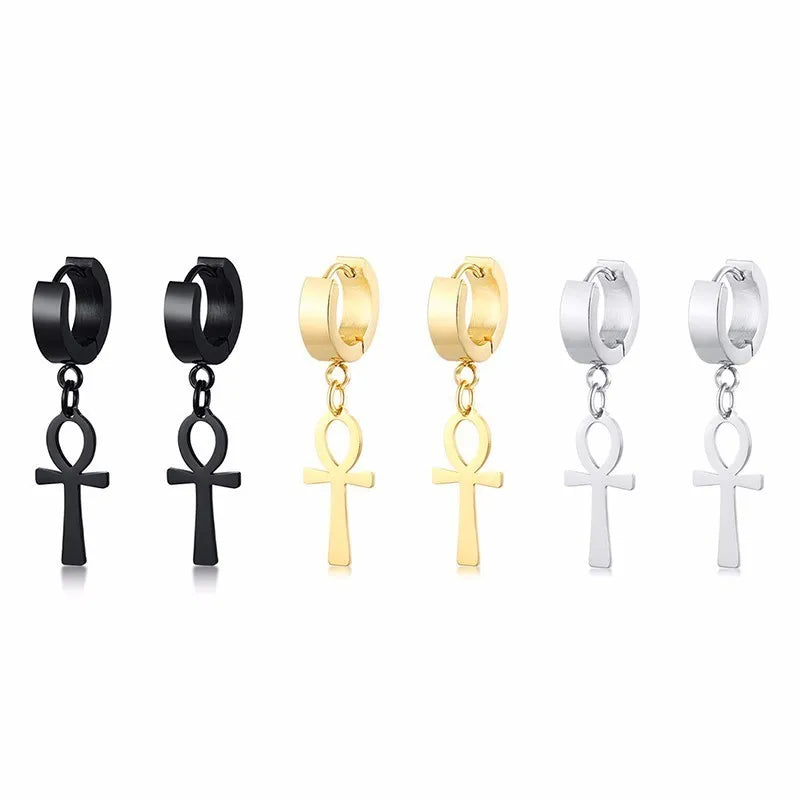 Pendientes Colgantes Estilo Egipcio Cruz de Ankh