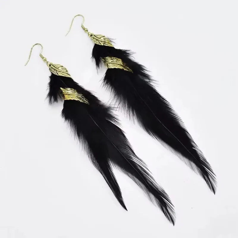 Pendientes Colgantes Estilosos con Plumas 3